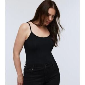 Madewell Women's Fitted One Piece Tank Thong Bodysuit NO414 True Black Sz S NWOT